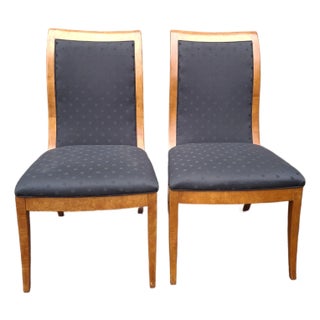 Late 20th Century A Pair of Hickory White Maple and Black Upholstered Dining Chairs For Sale