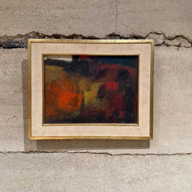 1960s MCM Abstract Artwork Oil Painting Mexico City For Sale In San Diego - Image 6 of 9