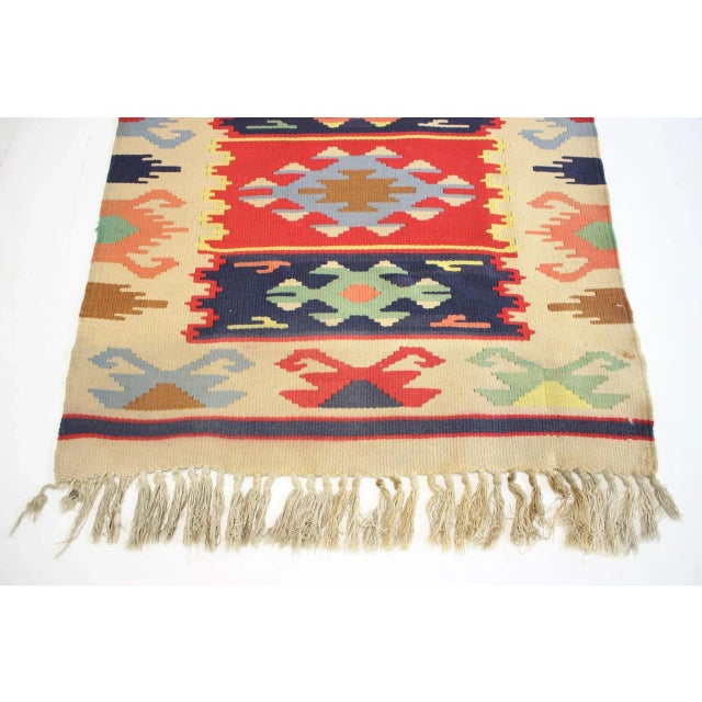 Mid-Century Wool Reversible Kelim Rug, 1960s For Sale - Image 4 of 9