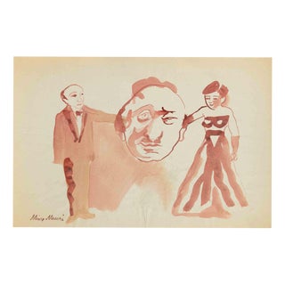 Mino Maccari, The Grand Ball, 1936, Watercolor For Sale