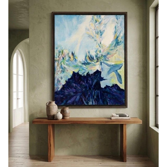 Monumental abstract painting on canvas by Illinois artist Milburn Smith (1921-2015). Originally part of a series of four...