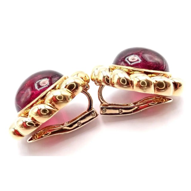 Late 20th Century Late 20th Century Tiffany & Co. Yellow Gold Large Pink Tourmaline Earrings, Pair For Sale - Image 5 of 13