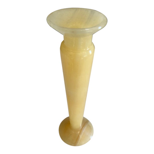 Italian Carved Alabaster Bud Vase For Sale