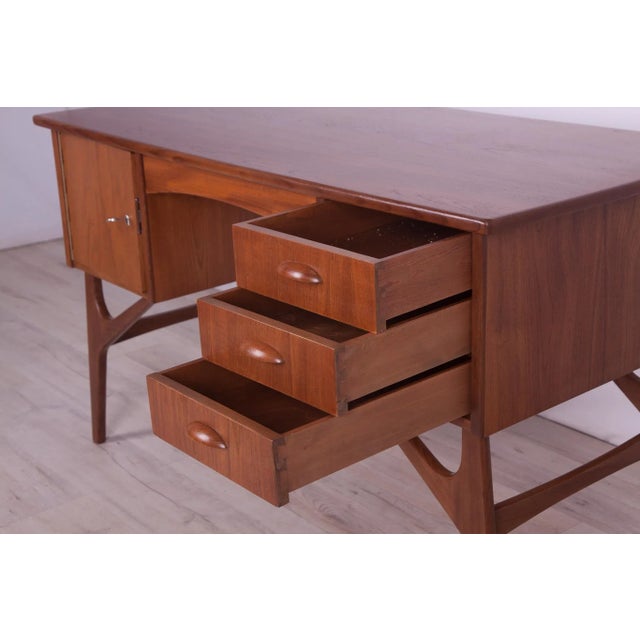 Mid-Century Freestanding Teak Desk, 1960s For Sale - Image 12 of 17