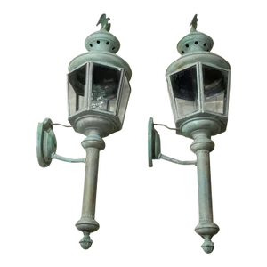 Pair of Vintage Brass Wall Lantern