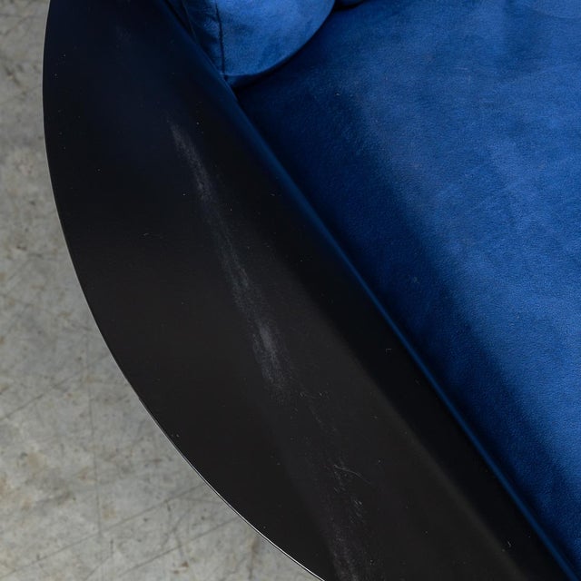 20th Century Italian Blue Alcantara Leather Reclining Armchairs from Cinova,1980s, Set of 2 For Sale - Image 16 of 18