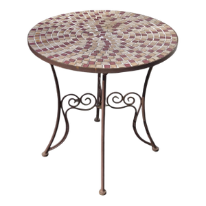 Vintage Mosaic Tiled Table With Iron Base