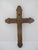Mexican Folk Art Milagros Turned Wood Cross Nailed Brass Charms Wall Hanging For Sale - Image 11 of 11
