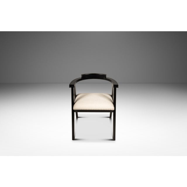 Set of Four (4) Bespoke Compass Dining Chairs in the Manner of Alan Gould for Knoll in Bouclé Upholstery, Usa, C. 1950's For Sale - Image 4 of 18
