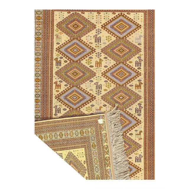 Traditional Early 21st Century Fine Hand Knotted Persian Vintage Ardabill Rug For Sale - Image 3 of 4