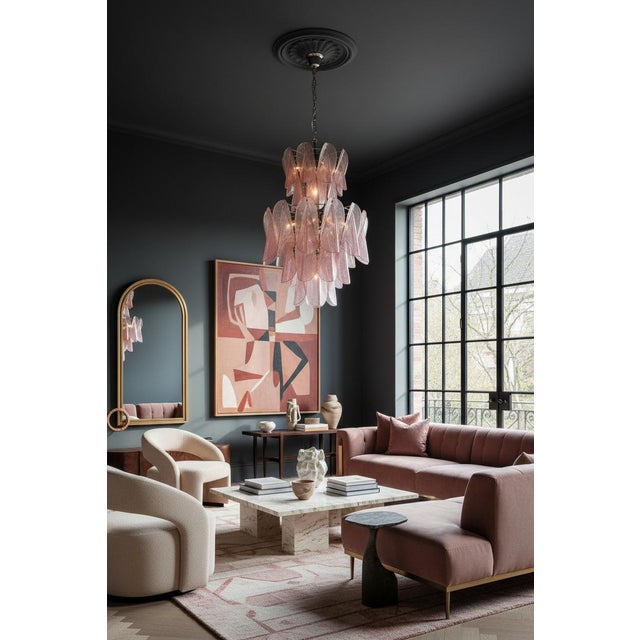 Not Yet Made - Made To Order Murano Pink Swallow /Rondine Chandelier | Custom Made Two-Tier Murano Glass Chandelier For Sale - Image 5 of 5
