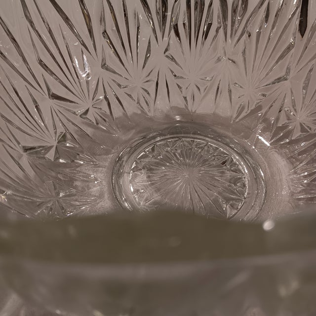 Vintage Large Cut Lead Crystal Bowl For Sale - Image 12 of 12