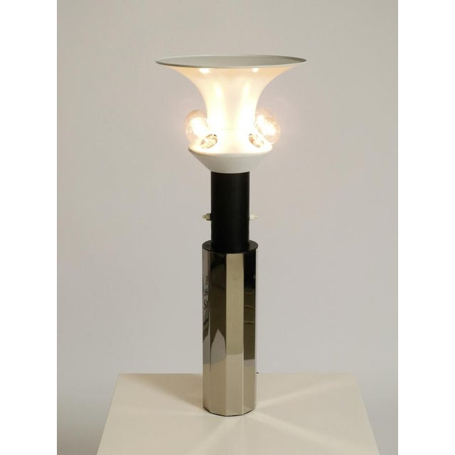 Large Metal and Chrome Decagonal Table Lamp, 1960s For Sale - Image 11 of 18