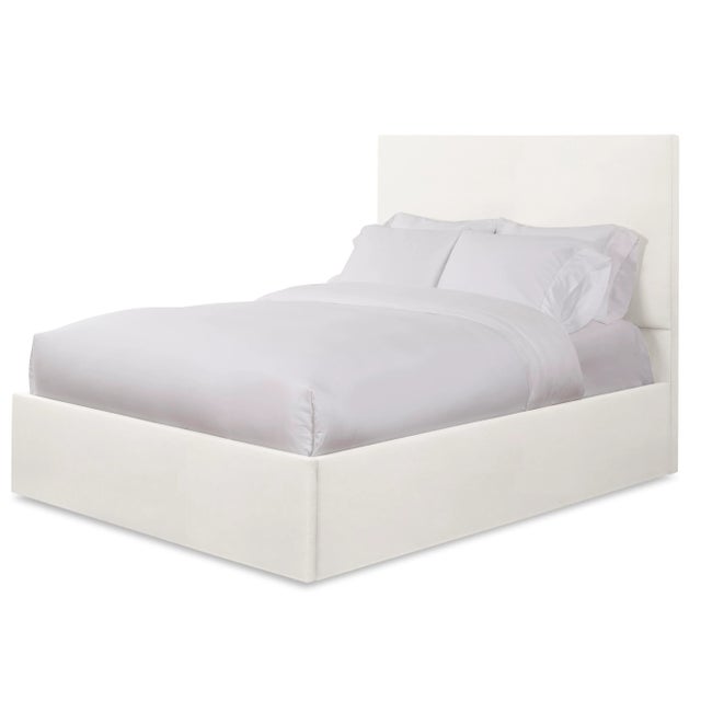 Modern Hadley California King Headboard, Ivory Velvet For Sale - Image 3 of 5