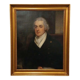 Antique Portrait, Oil on Canvas Large - Signed For Sale