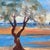 Vintage Original Oil Painting Impressionist Landscape Tree by Water For Sale - Image 4 of 12