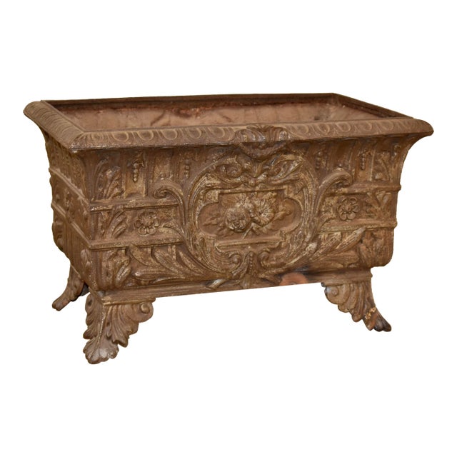 19th Century Large French Cast Iron Jardiniere For Sale