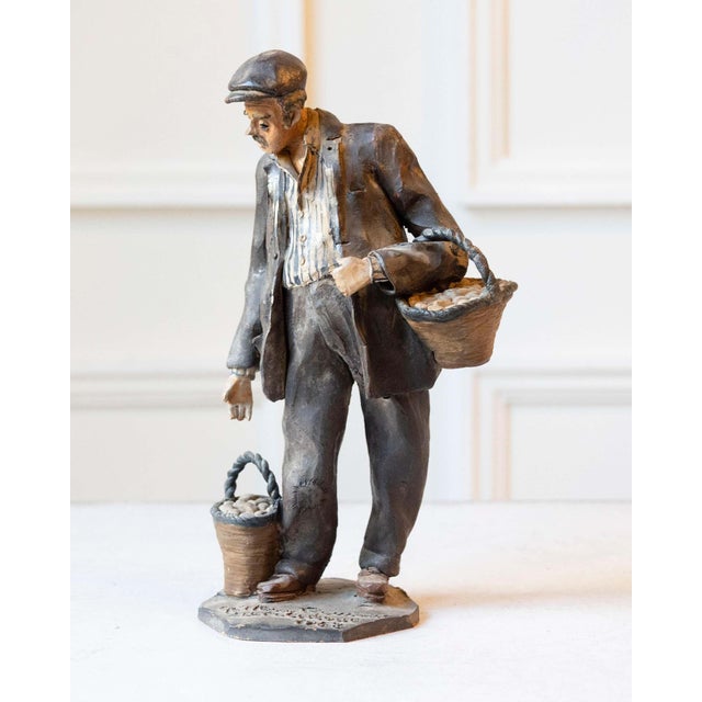A remarkable polychrome terracotta sculpture from the famed Caltagirone kilns, created by master figurative artist Gaetano...