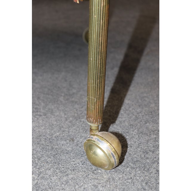 Maison Jansen Maison Jansen Style Brass Oval Pineapple Finial Tea Trolley Bar Liquor Cart For Sale - Image 4 of 7