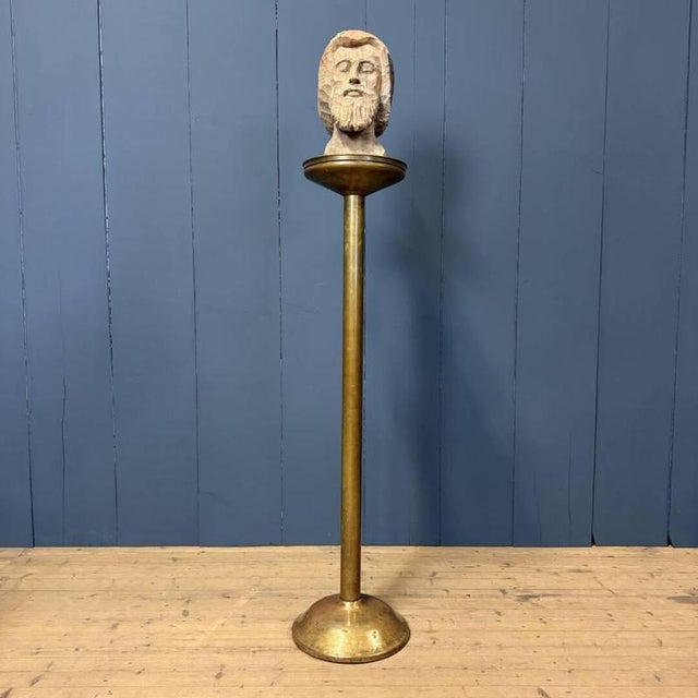 Large Antique Brass Stand or Column For Sale - Image 12 of 13