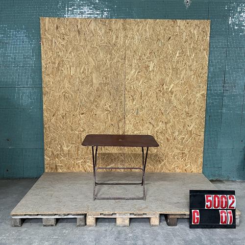 French Dark Red Metal Folding Dining Table, 1950s For Sale - Image 4 of 4