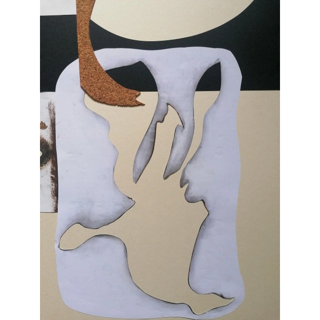 Sist 2023 collage paper 100x70x1 collage acrylic drops on paper composition extracted from animals face person subjects...