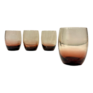 Late 20th Century Rose Colored Ombre Lowball Tumblers - Set of 4