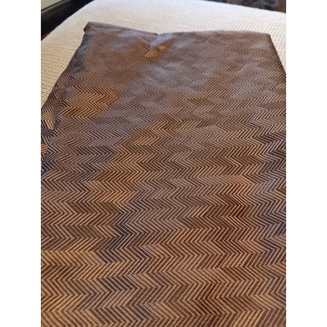 The House of Scalamandre Delisting Italian Copper Brown Silk Herringbone Fabric- 4 Yards For Sale - Image 4 of 6