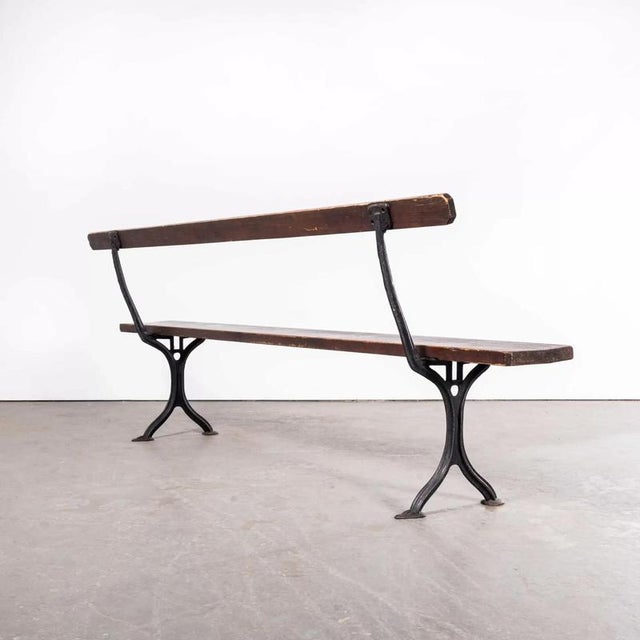 Vintage English Church Bench in Cast Metal, 1940s For Sale - Image 3 of 13