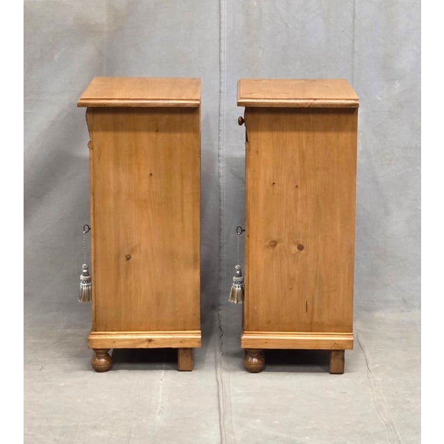 Vintage Eastern European Natural Pine Nighstands - A Pair For Sale - Image 14 of 15