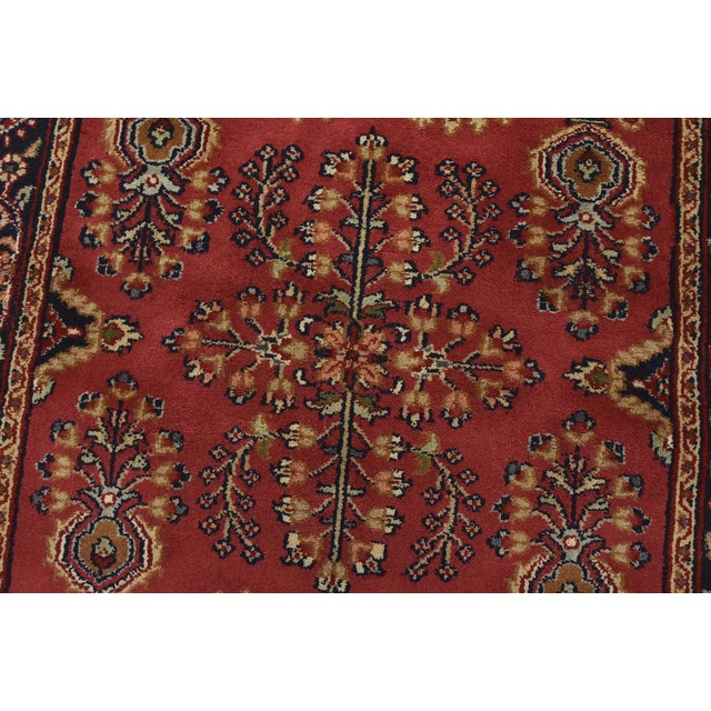 Textile Fine Sarouk Runner 2’6” X 11’6” Pink Wool Traditional Hand-Knotted Rug For Sale - Image 7 of 13