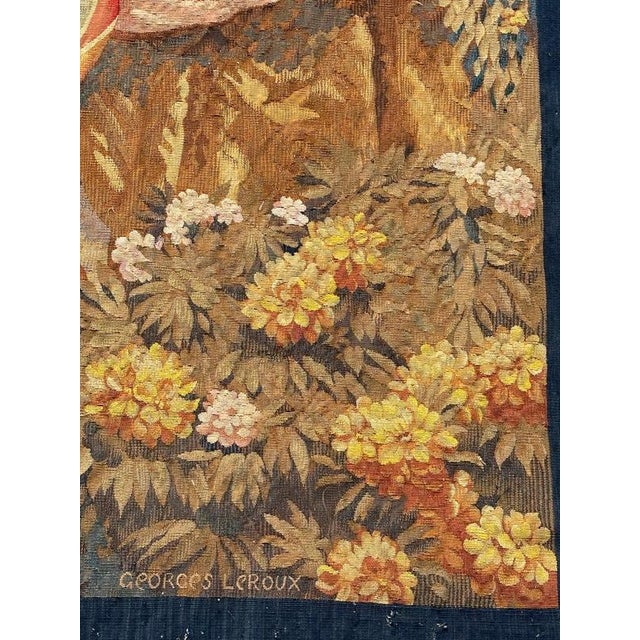 Antique French Silk Beauvais Tapestry by Georges Leroux, 1930s For Sale - Image 6 of 18