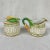 Fitz and Floyd Le Canard sugar snd creamer set. Creamer has carrot handle , sugar bowl has lid decorated with squash...