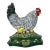 1950s Americana Arts & Crafts Cast Iron Hen, Chick & Eggs Doorstop. For Sale