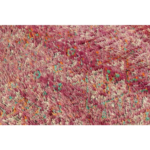 Tribal Design Vintage Moroccan Rug in Purple, Red, Orange, and Green For Sale - Image 10 of 13