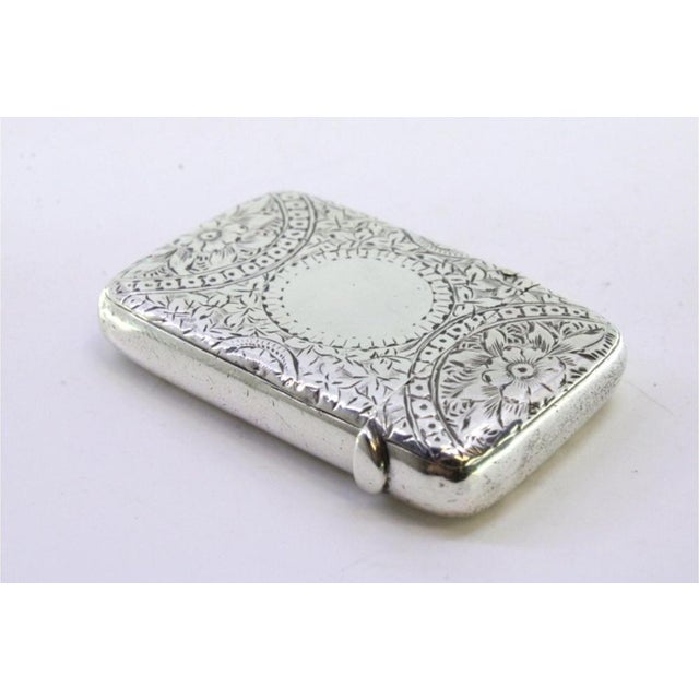 Metal Silver Matchbox with Engraved Plant Motifs For Sale - Image 7 of 8