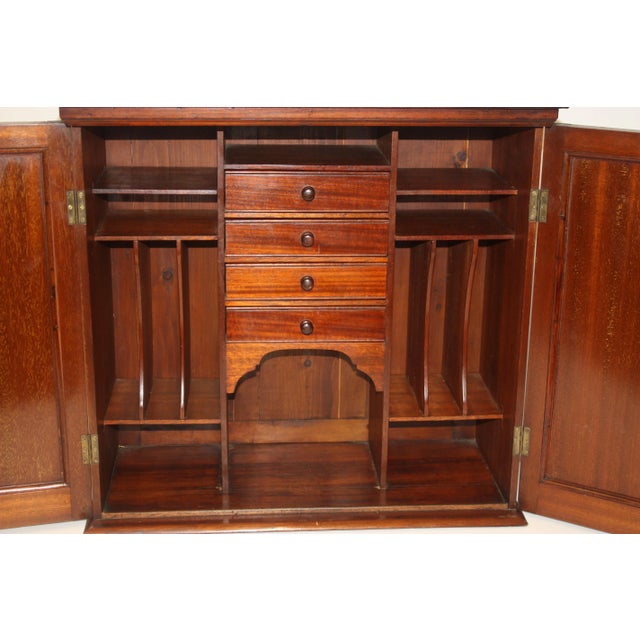 Campaign 19th Century Campaign-Style Mahogany Hanging Desk Cabinet With Fitted Interior For Sale - Image 3 of 10