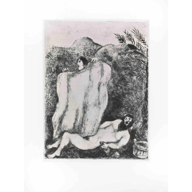 Marc Chagall, Noah's Cloak, Etching, 1956 For Sale