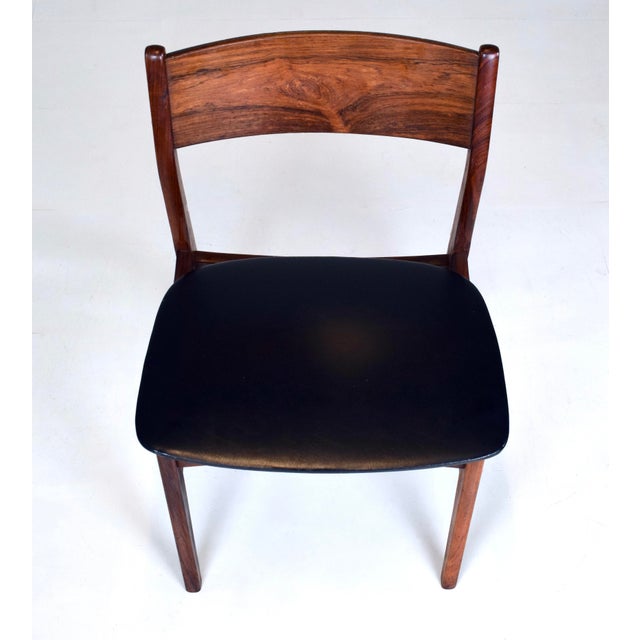 Auburn Danish Modern Rosewood Side Chair With Skai Leatherette, 1960s For Sale - Image 8 of 9