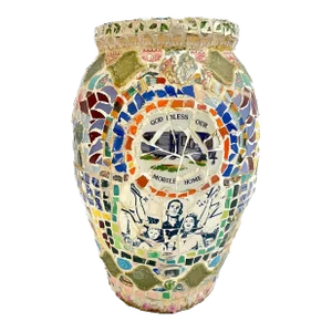 Vintage Composed Broken Porcelain & Ceramic Planter