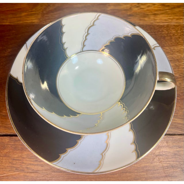 Mid 20th Century Vintage Diamond China (Occupied Japan) Cup & Saucer For Sale - Image 5 of 8