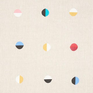 Schumacher X Caroline Z Hurley Joshua Tree Fabric in Natural Moons For Sale