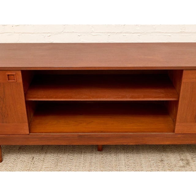 Vintage Teak Credenza With Two Sliding Doors For Sale - Image 10 of 12