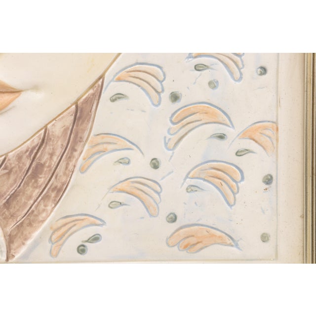 Frank Gallo Woman in the Rain Signed Figurative Ceramic Tile 28/200 Framed 1980s For Sale In Detroit - Image 6 of 7