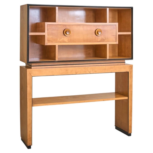Brown Italian Two-Tier Wood Cabinet Attributed to Paolo Buffa, 1940s For Sale - Image 8 of 13