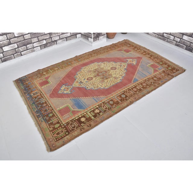 1950s Vintage Small Oushak Floral Carpet For Sale - Image 5 of 10