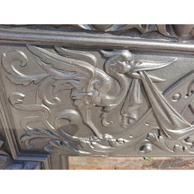 Antique Victorian Cast Iron Fireplace Surround For Sale - Image 9 of 11
