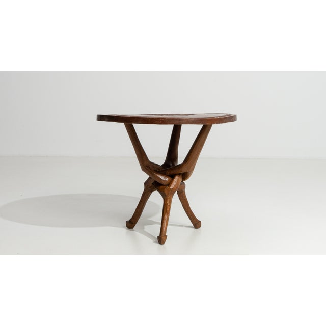 20th Century African Carved Wood Coffee Table with Base For Sale - Image 11 of 13