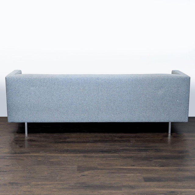 2010s Cb2 Avec Modern Grey 3-Seat Sofa With Button Tufting For Sale - Image 5 of 9