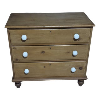 Antique Pine Three Drawers - Chest of Drawers From England For Sale